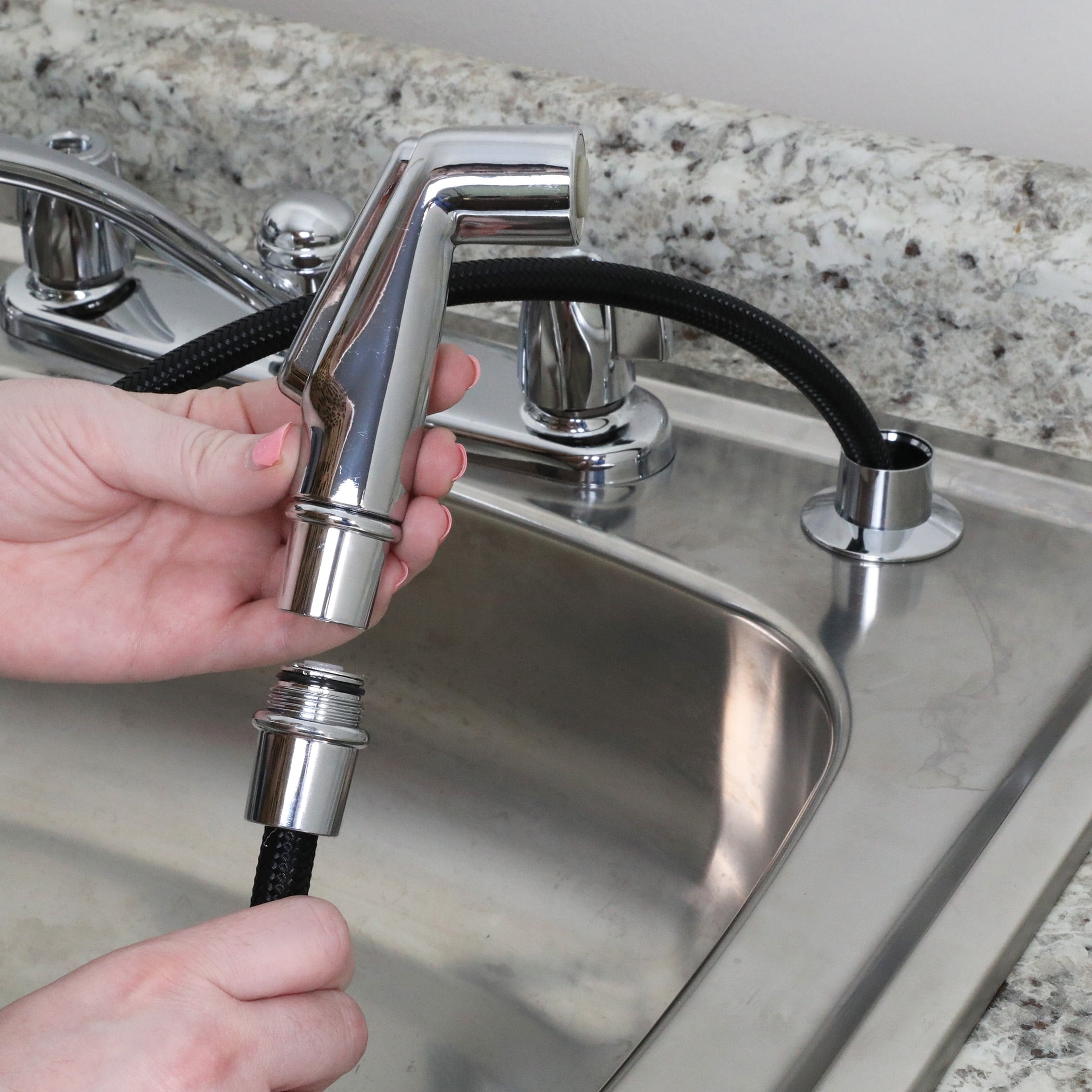 sink sprayer stuck on