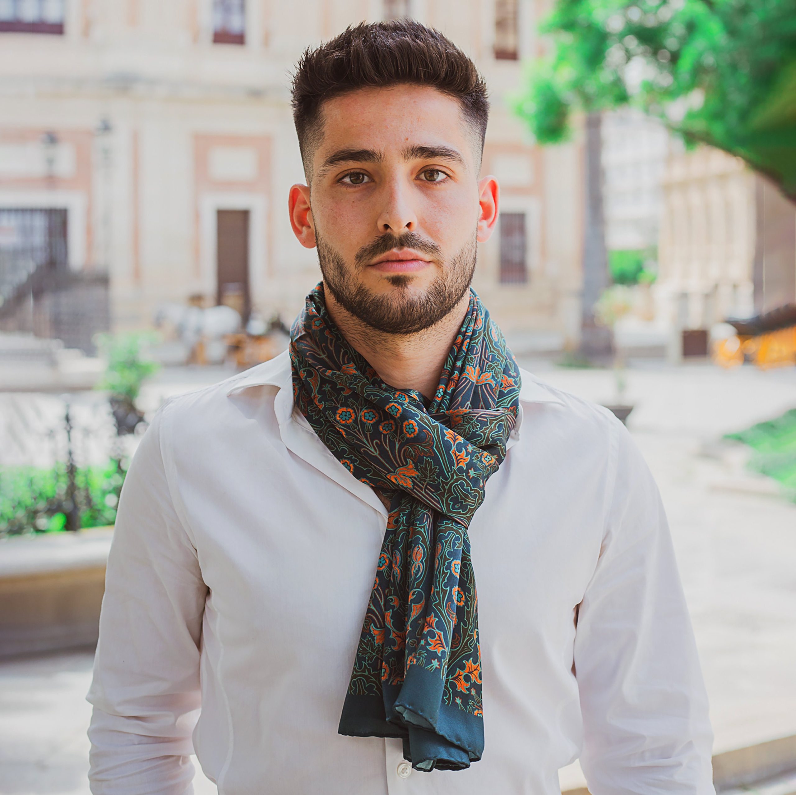 men silk scarf