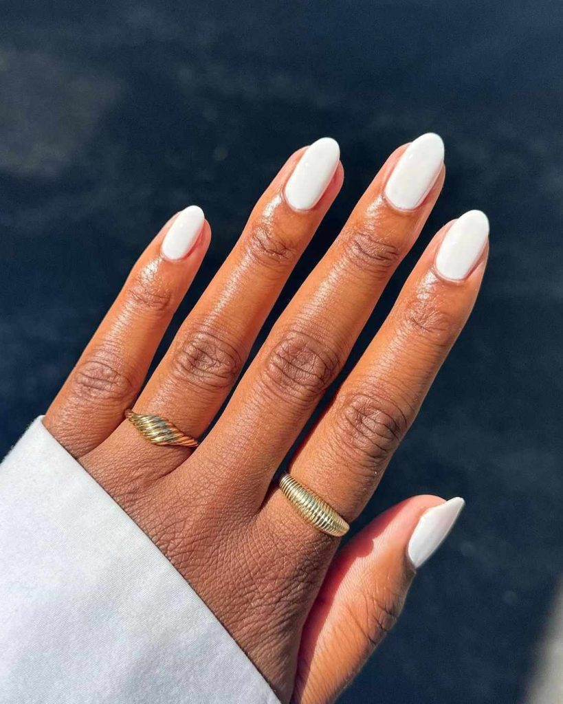 Milky White Nails