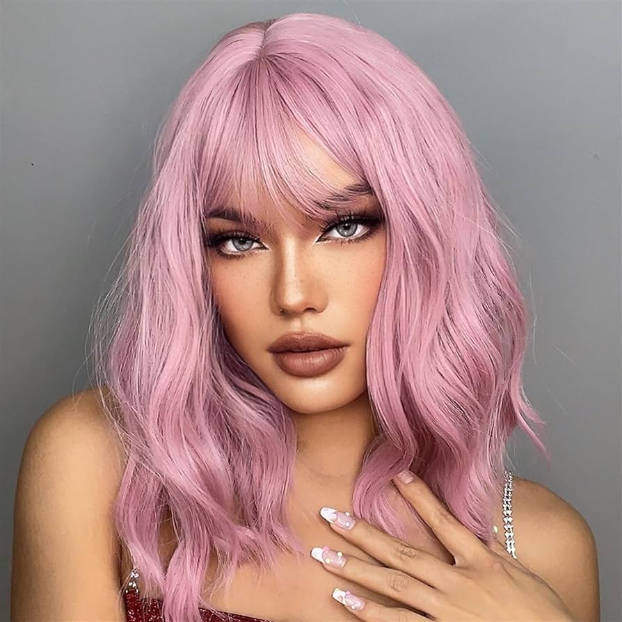 pink wig bangs
