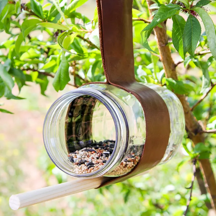 home made bird feeder