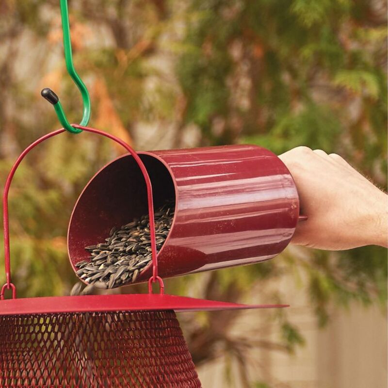 Metal bird feeder