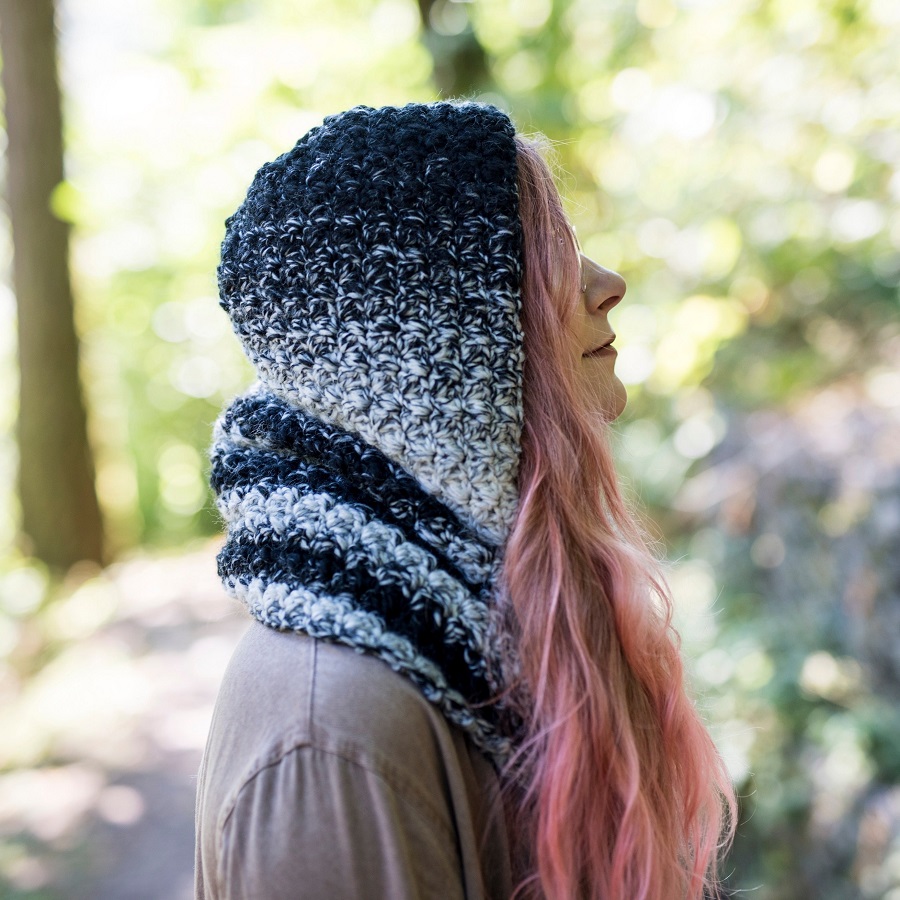 hooded scarf crochet pattern