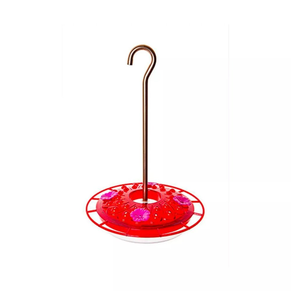 red hummingbird feeder