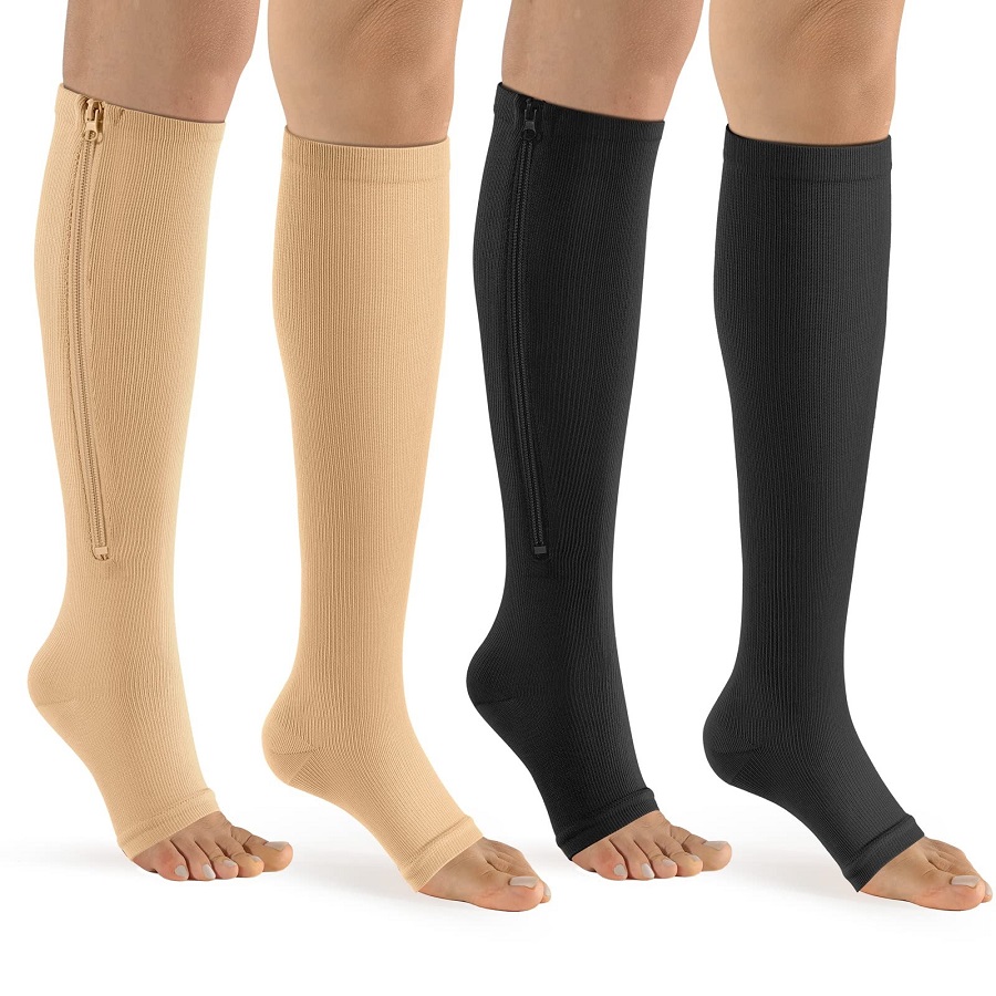 zipper compression socks