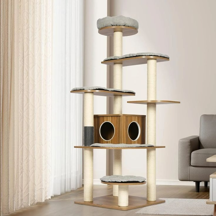 wooden cat tree