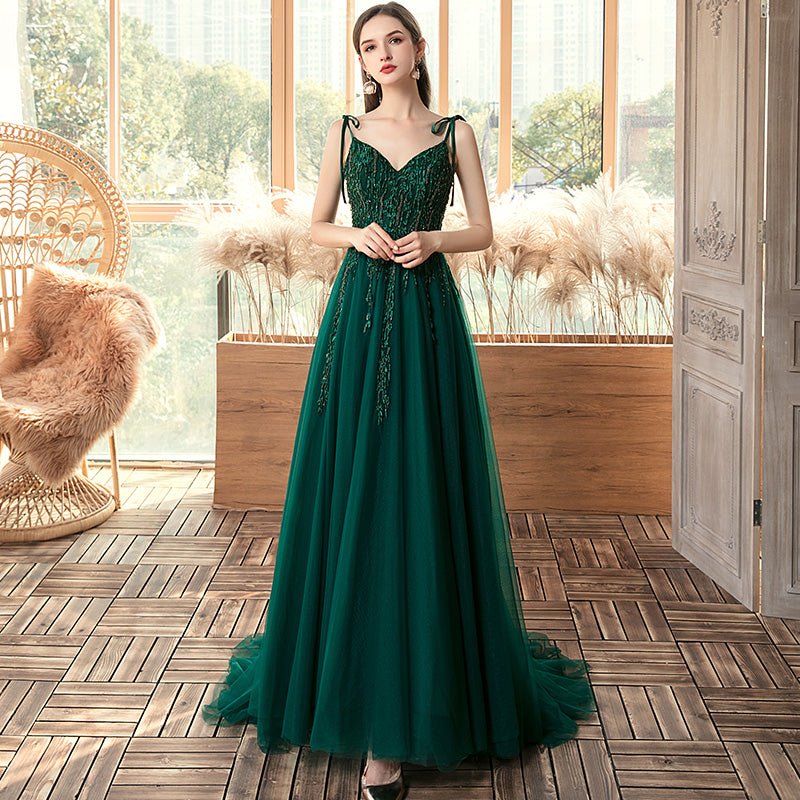 dark green dress