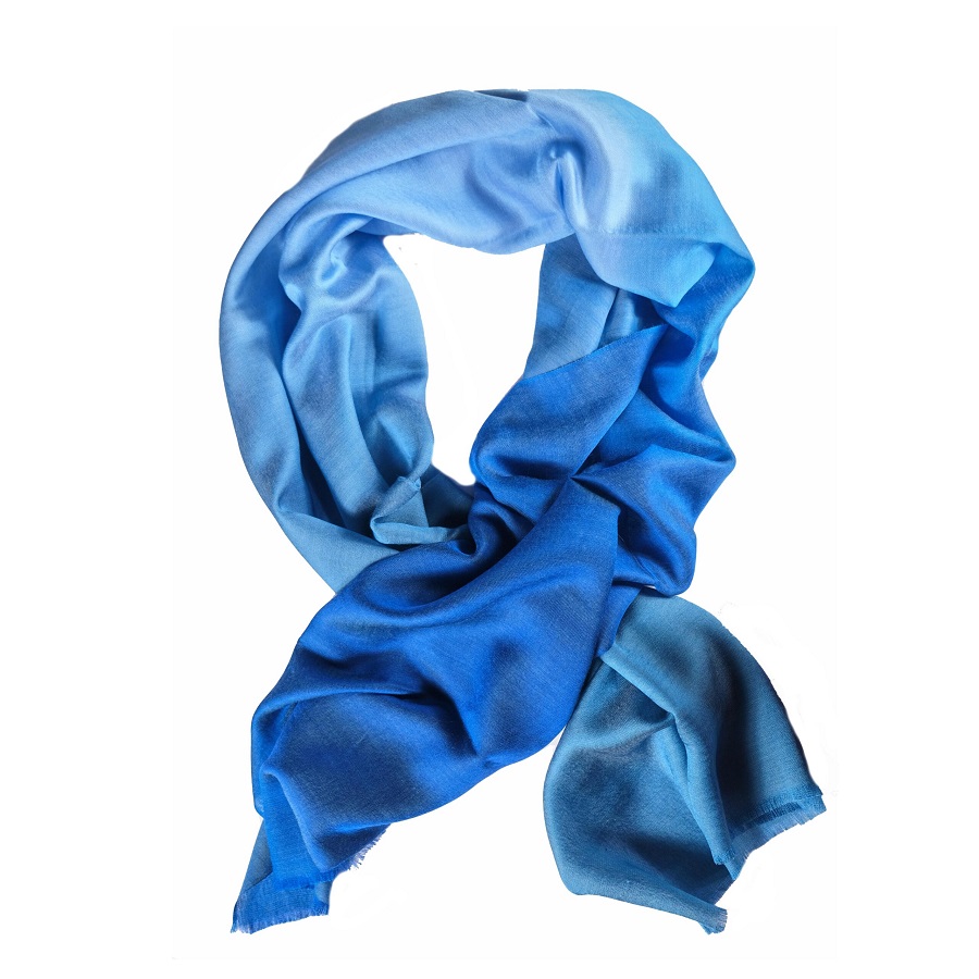 blue silk scarf
