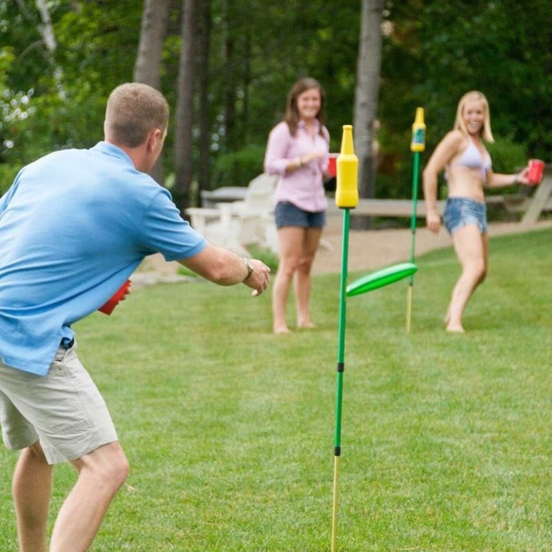 Frisbee beer bottle game