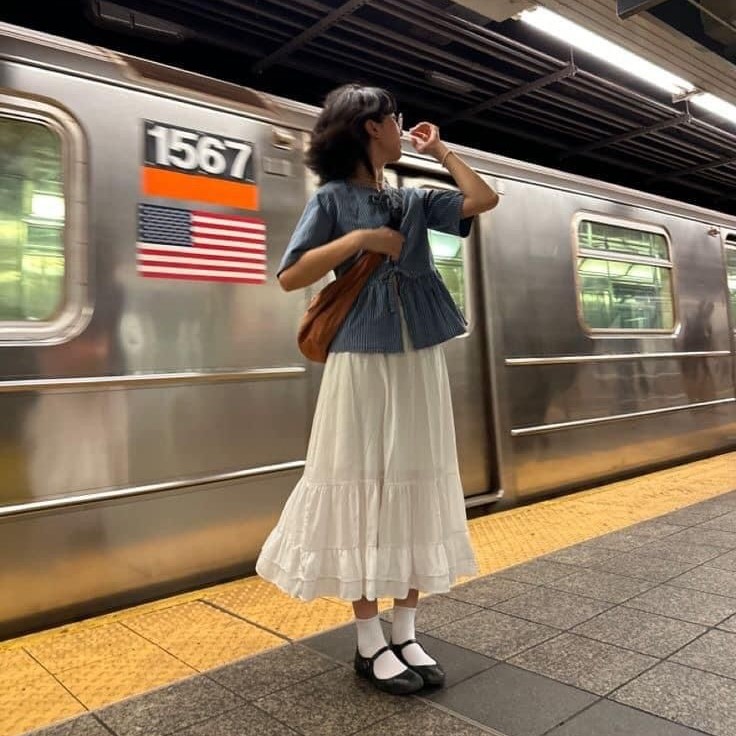 summer long white skirt outfit