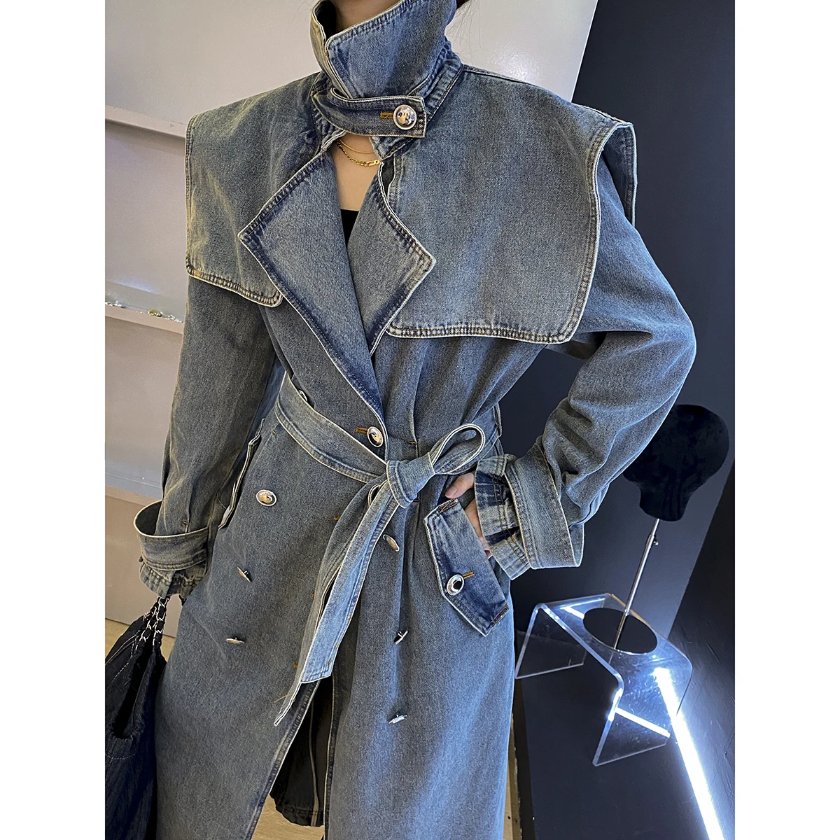 denim trench coat