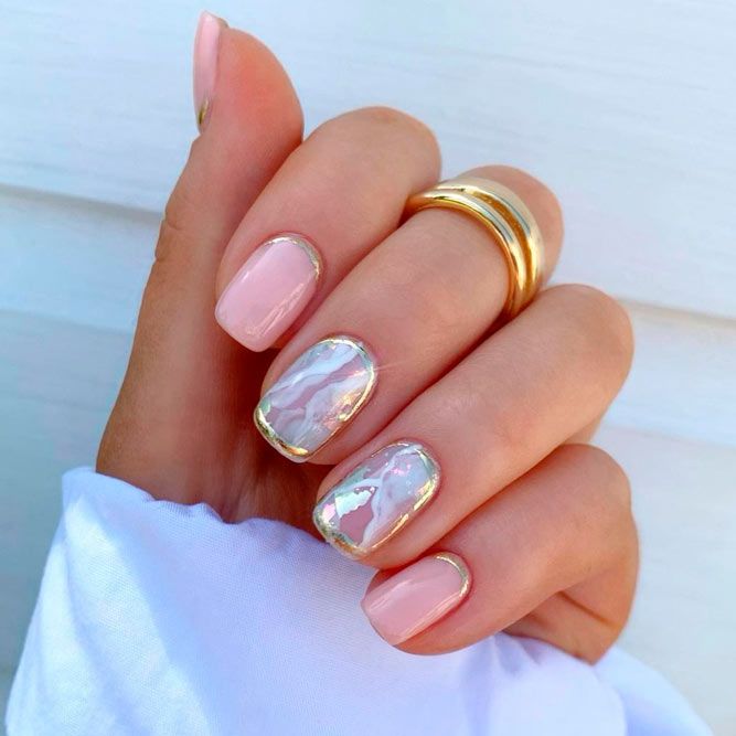 cute-nail-designs-for-short-nails-pink-glitter