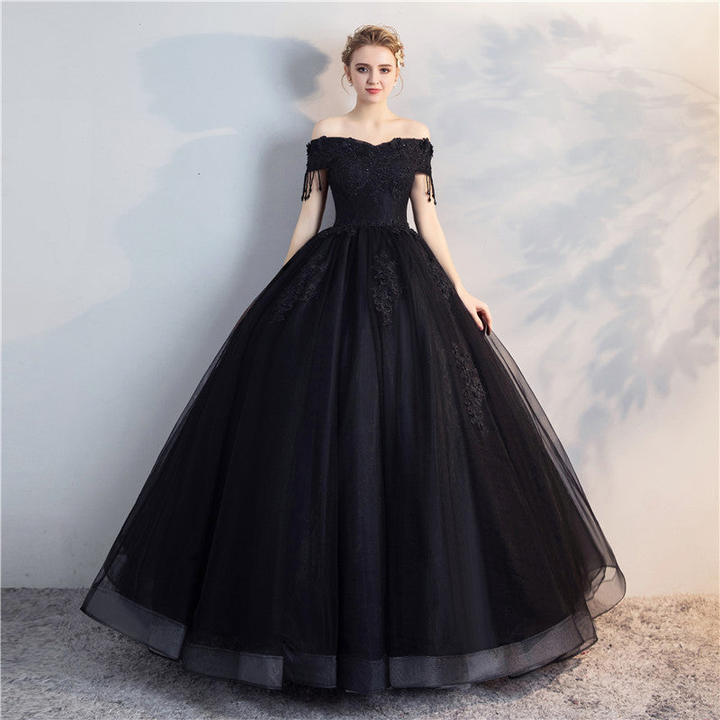 black ball gown