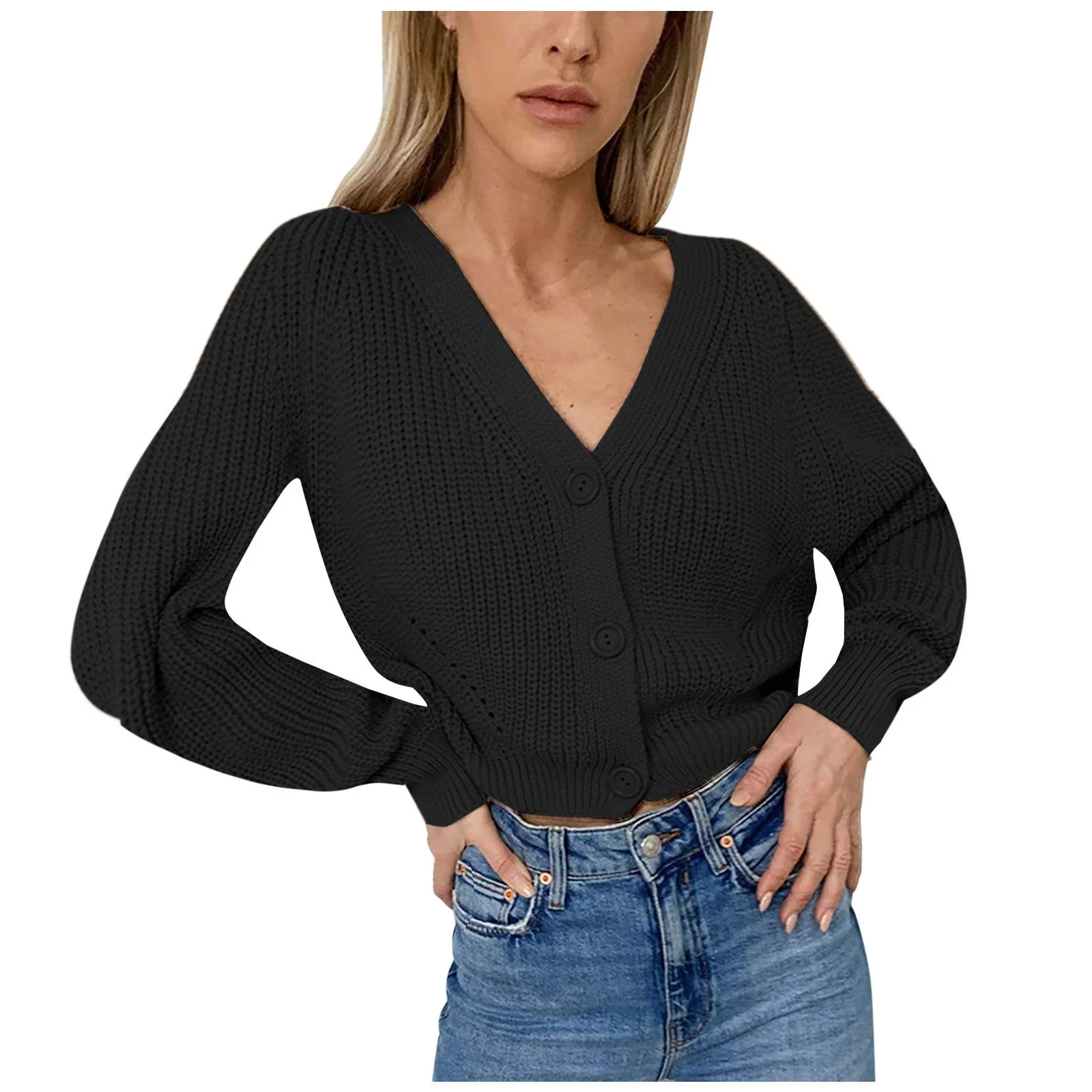 black cardigan sweater woman