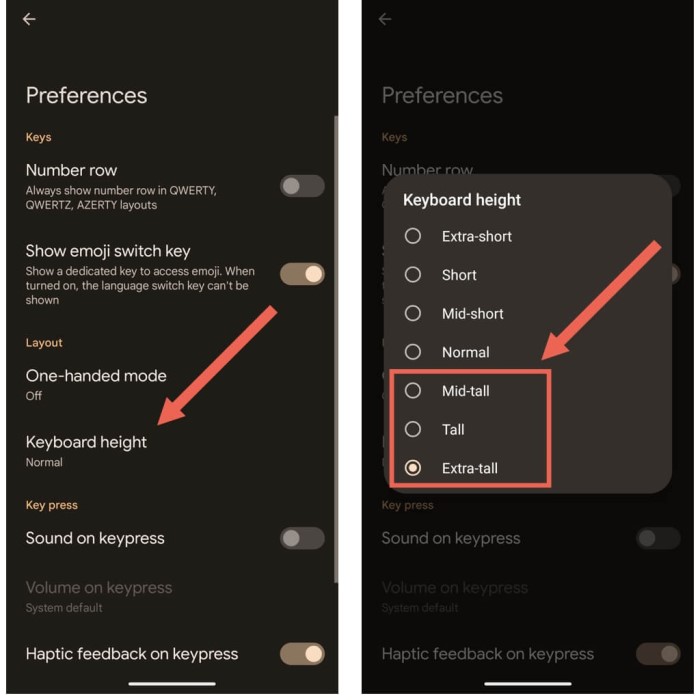 how to make keyboard bigger on iphone