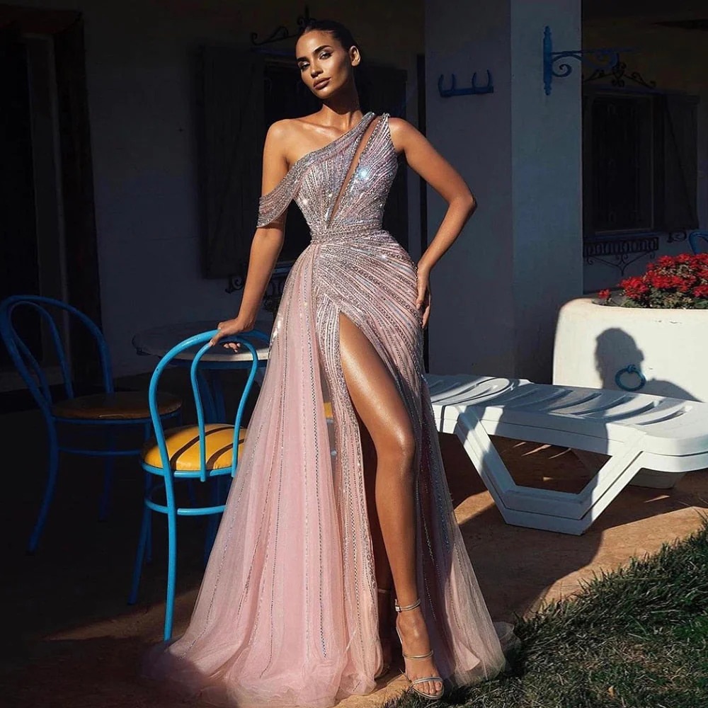 pink gown