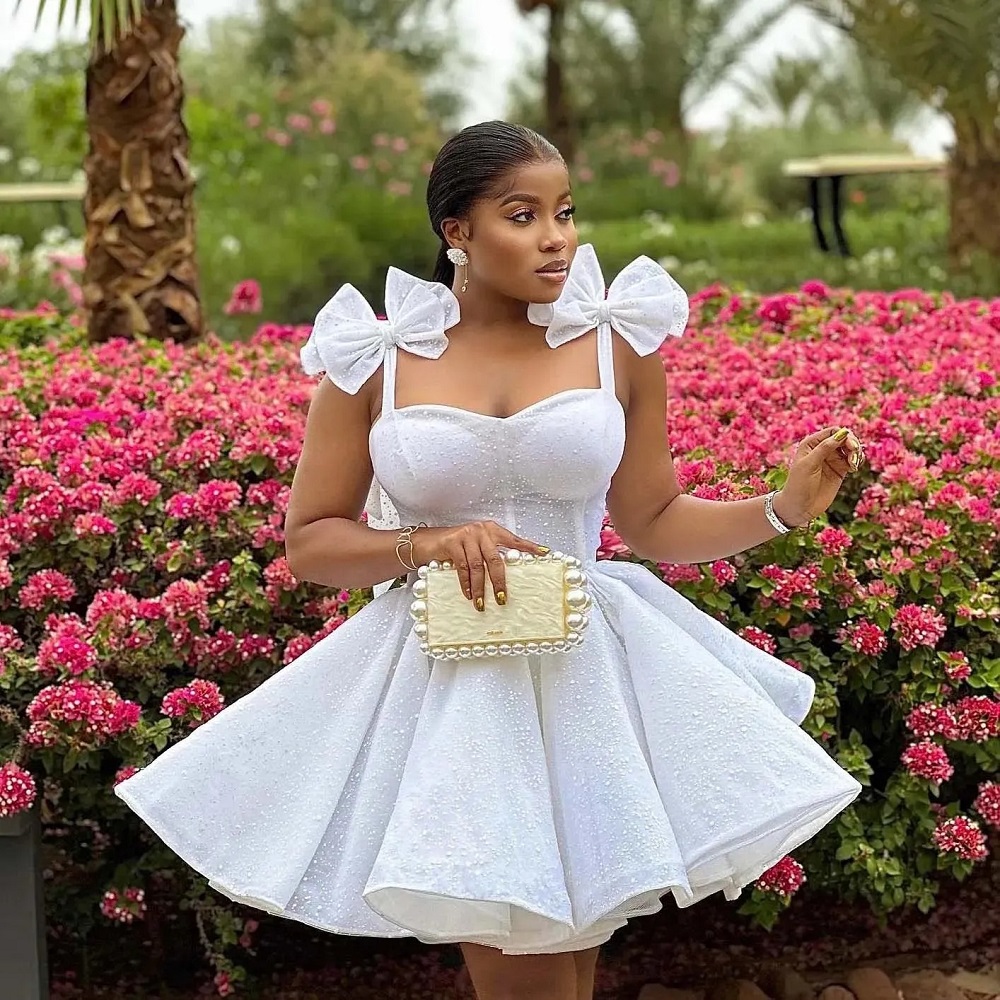 short white formal dress