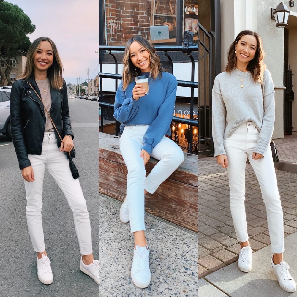 white jeans women