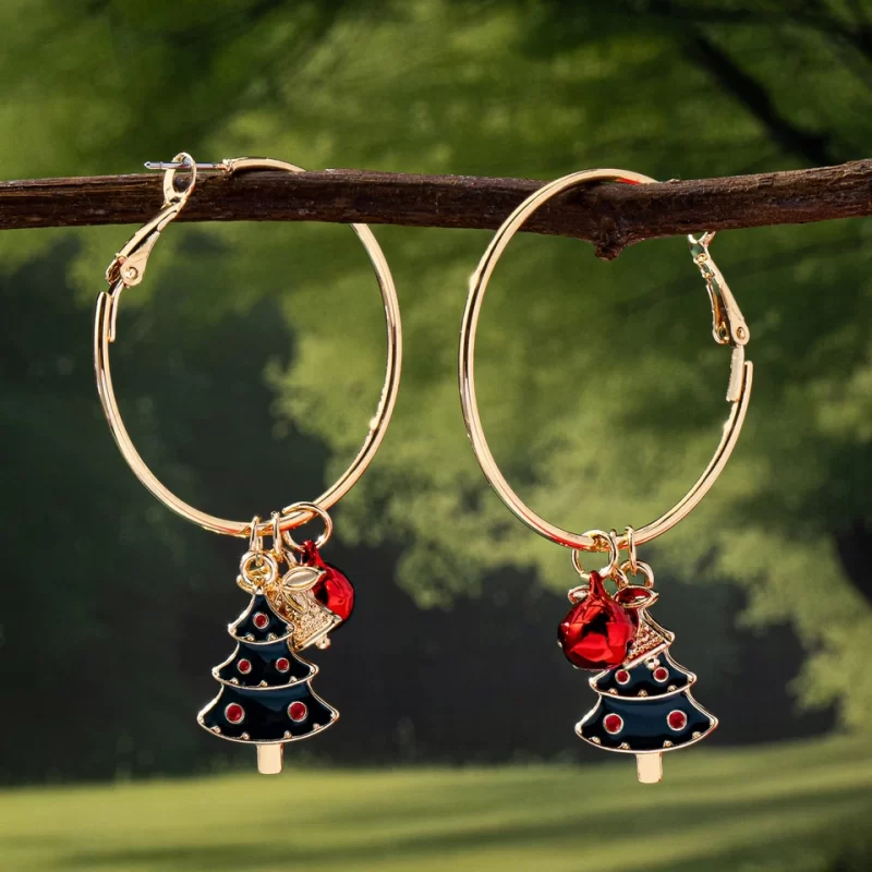 christmas hoop earrings