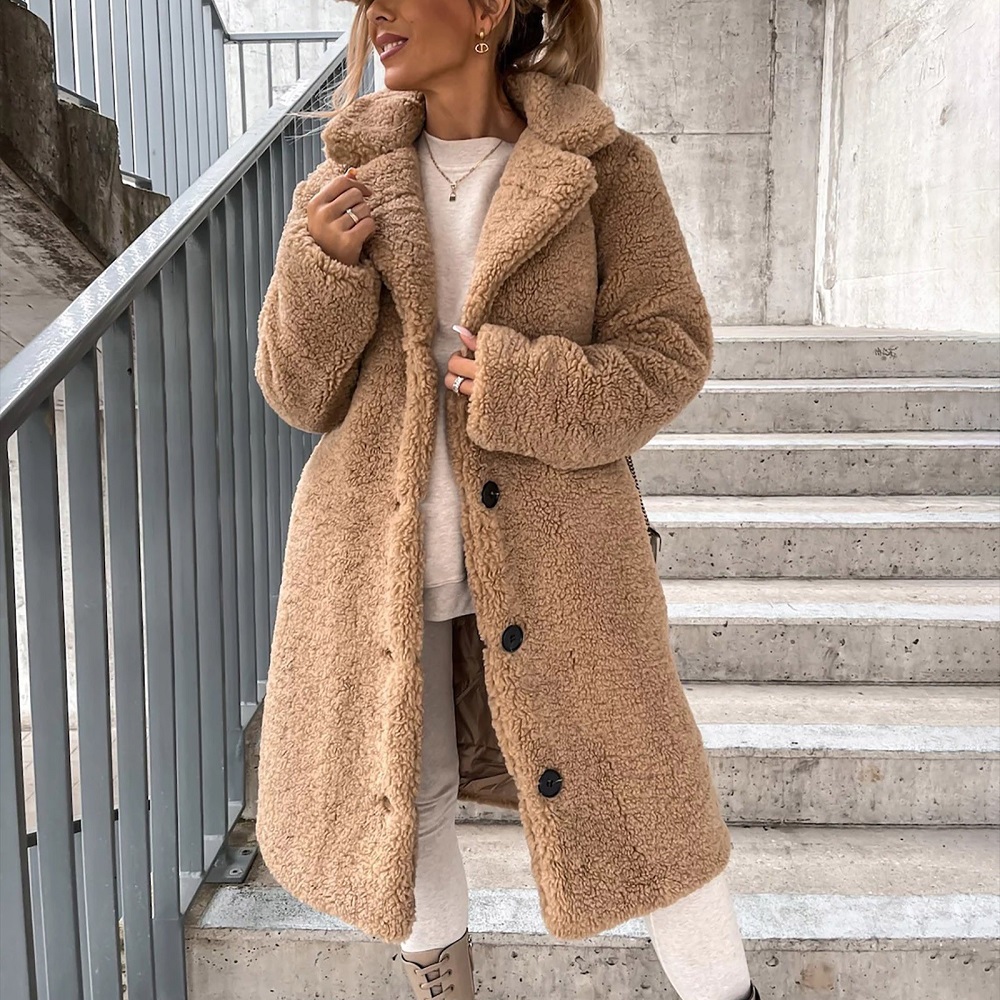 long fleece coat