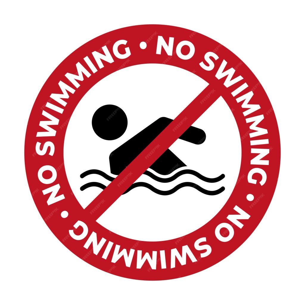 no swimming sign