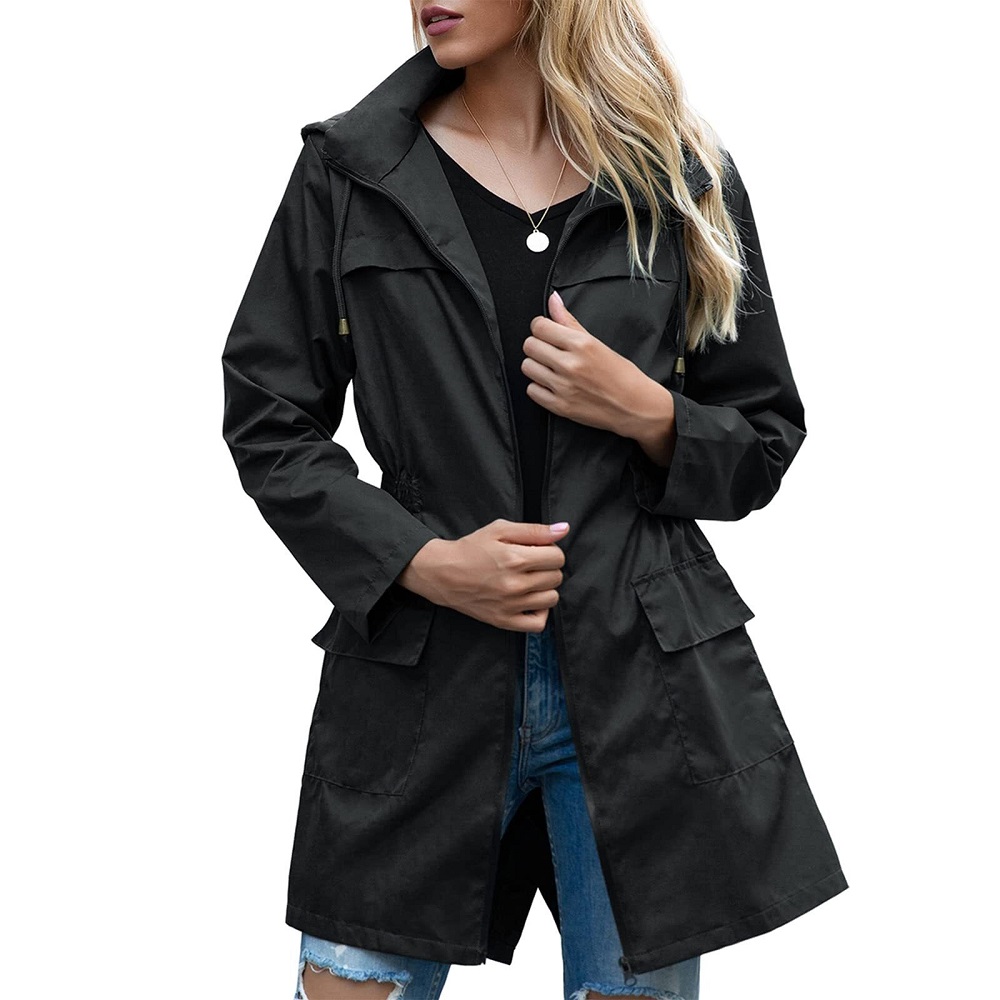 black rain jacket