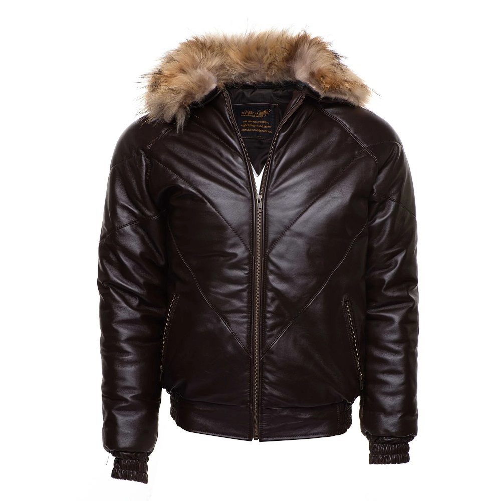 leather jacket with fur
