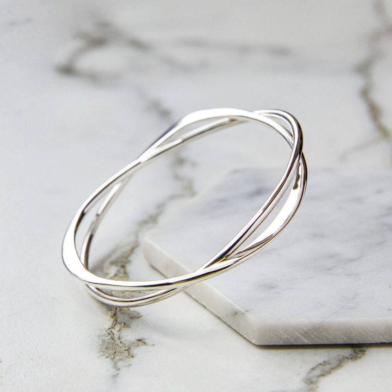 silver bangle bracelets for women