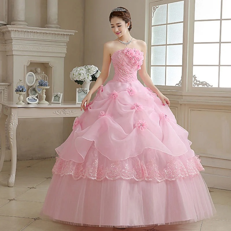 pink gown dress