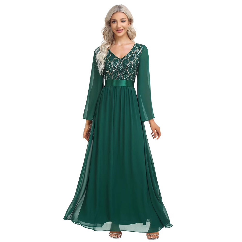 long sleeve gown dresses