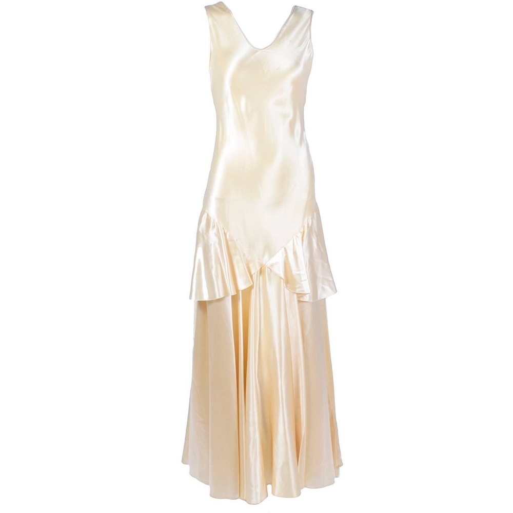 silk wedding gown