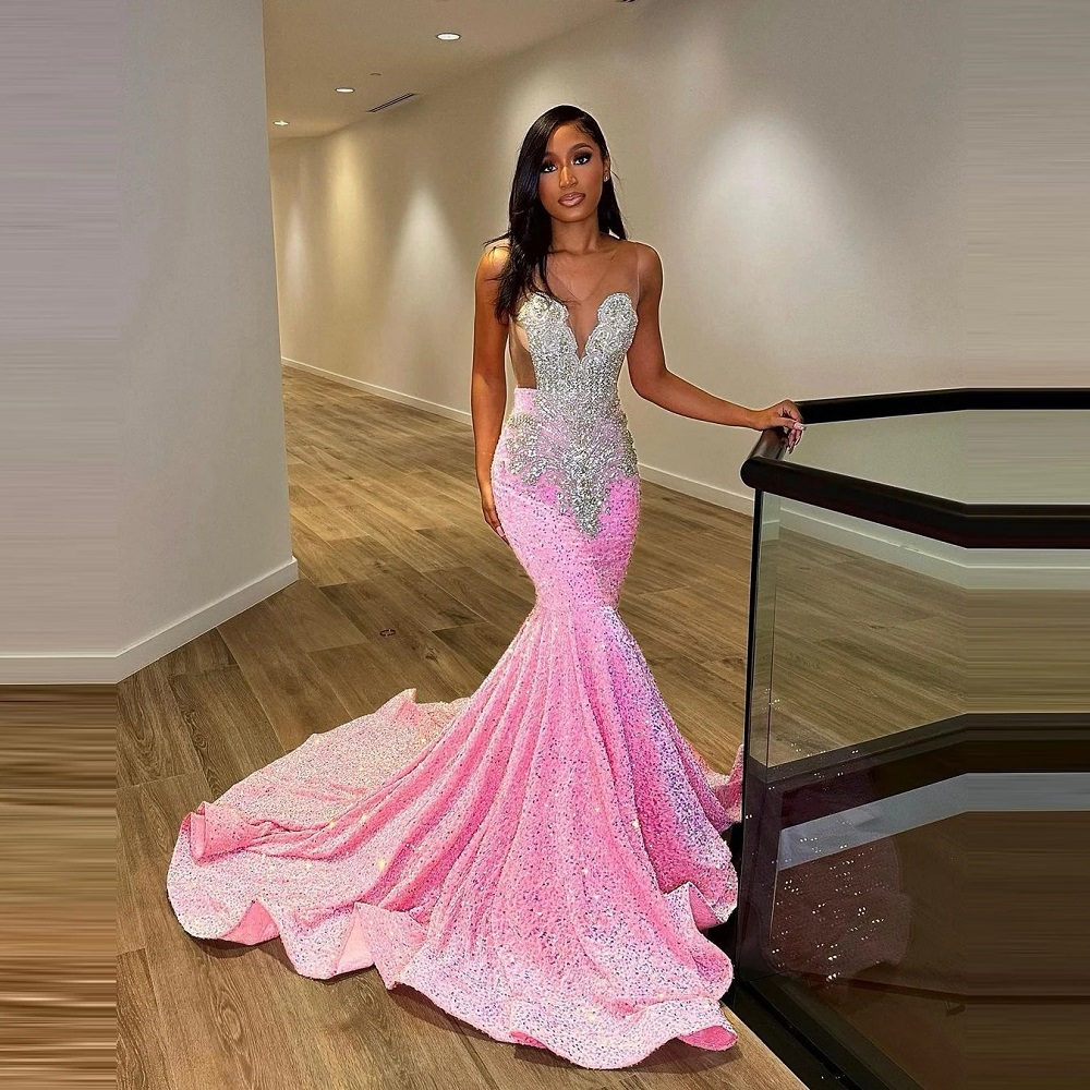pink gown dress