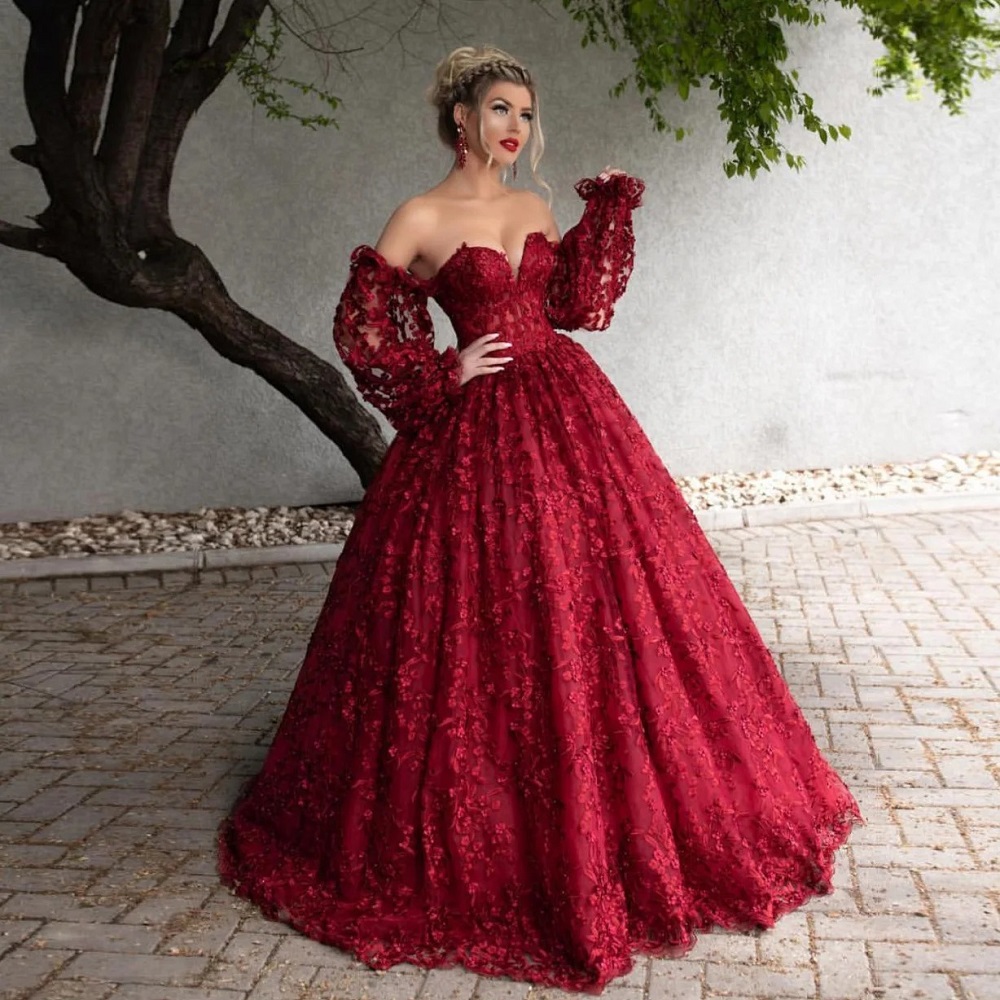 long sleeve gown dresses