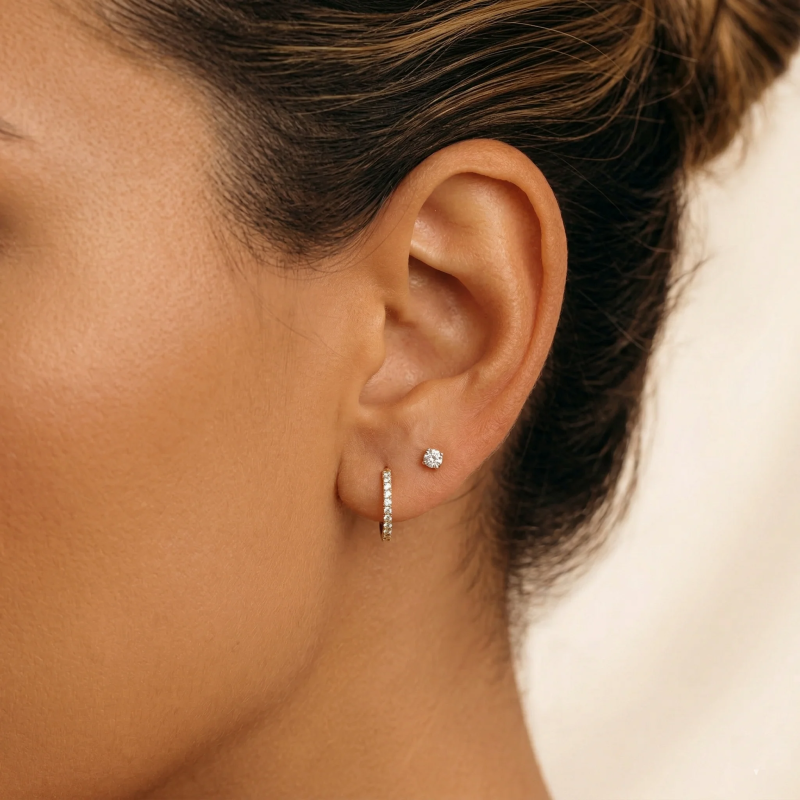 gold stud earrings
