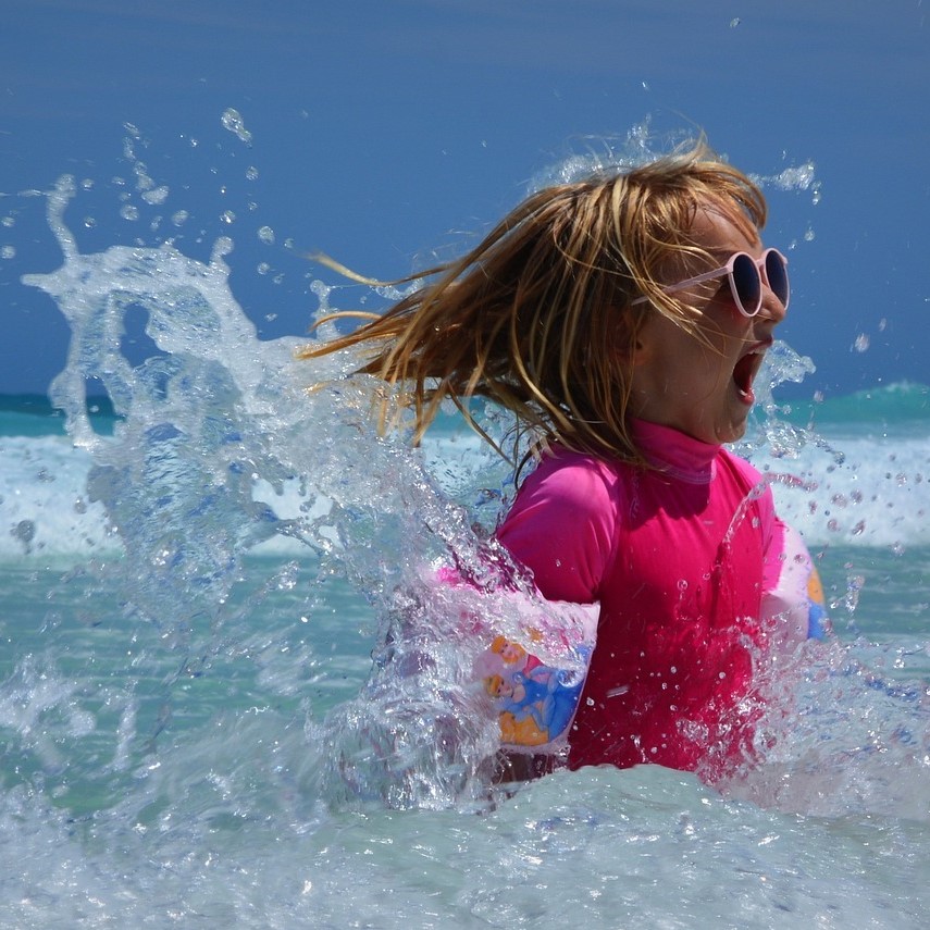 swimming in ocean