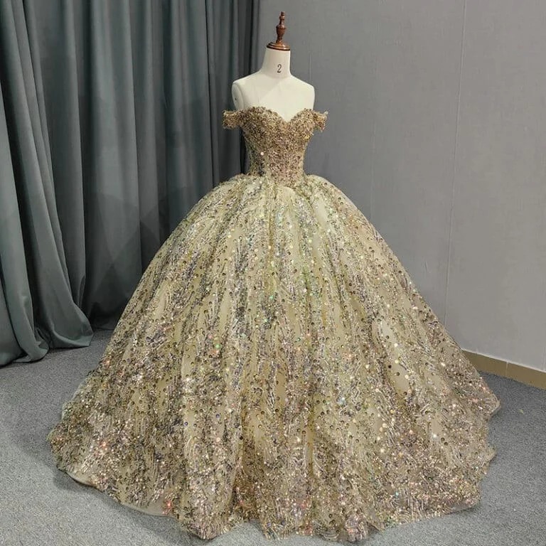 gold ball gown dress