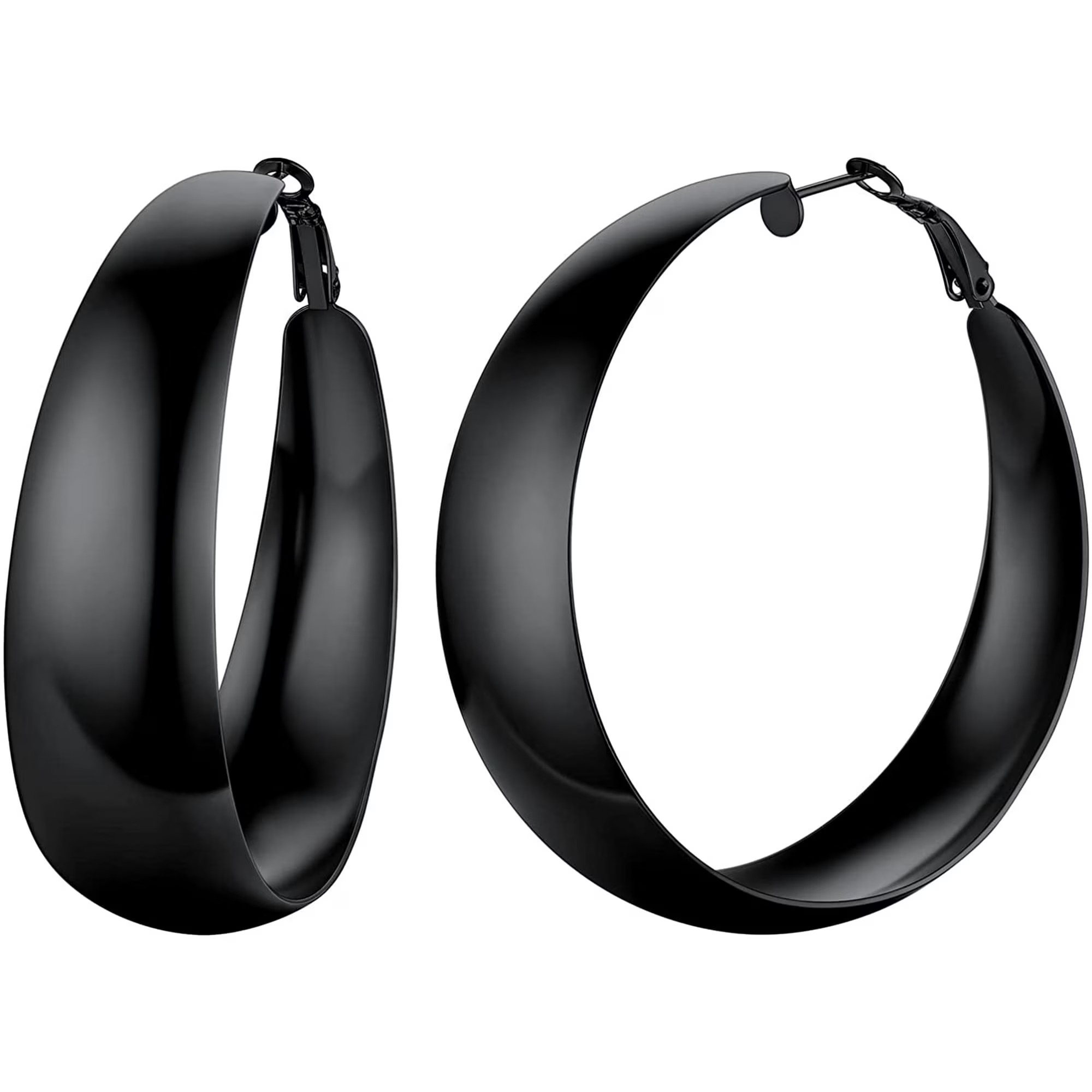 black hoop earrings