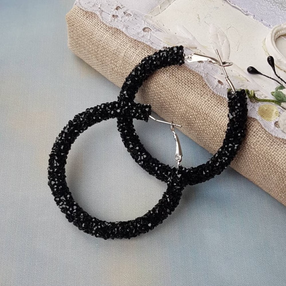 black hoop earrings