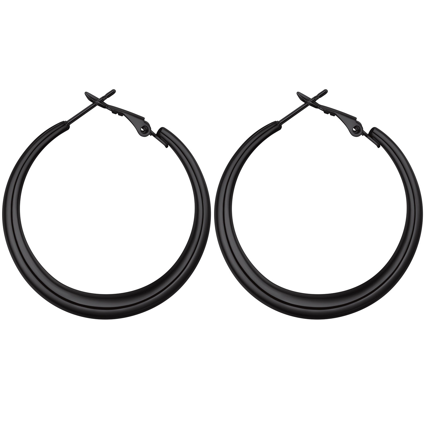 black hoop earrings