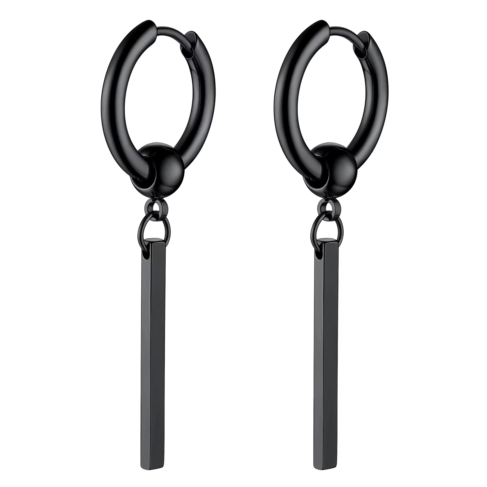 black hoop earrings