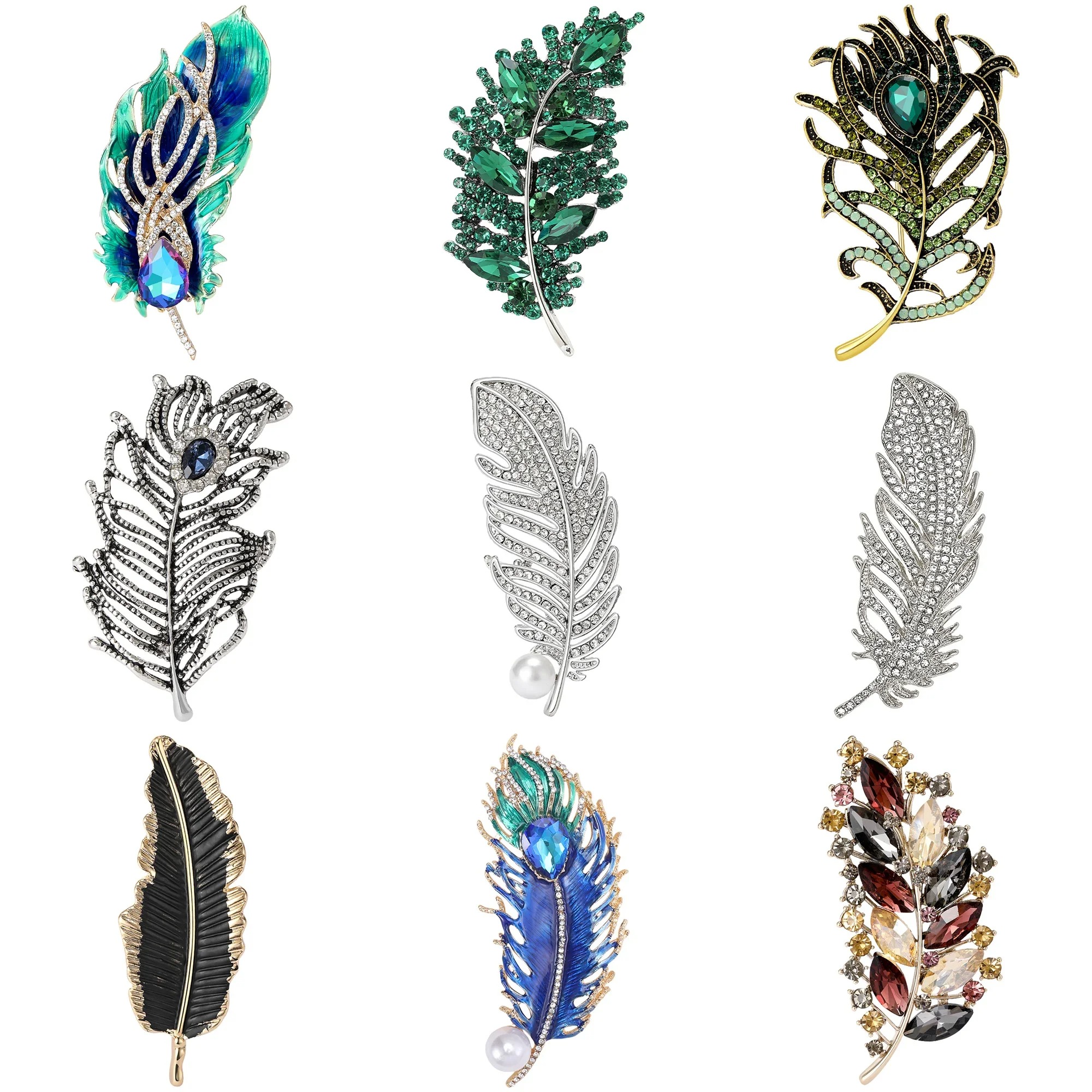 feather brooch pin