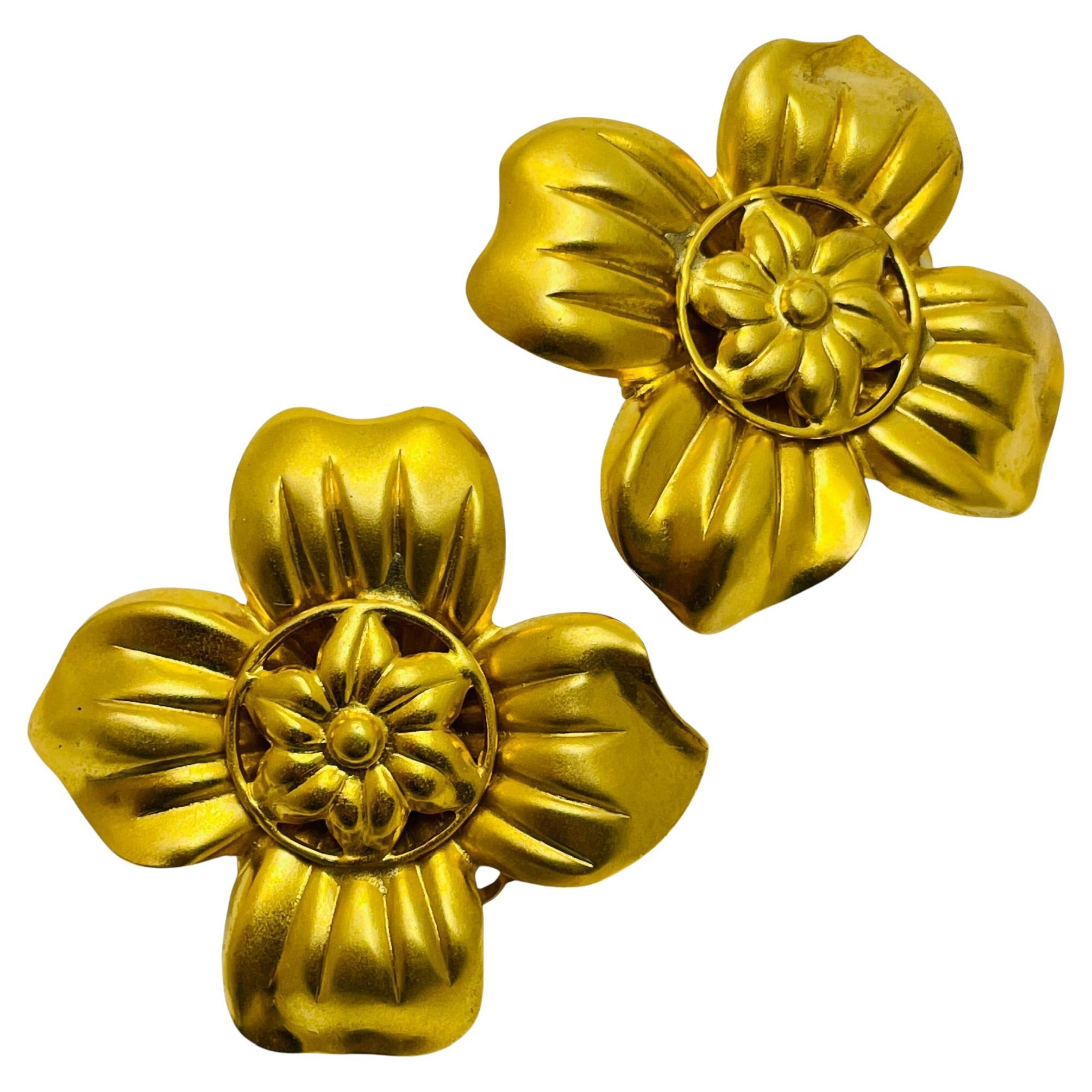 Gold Flower Earrings