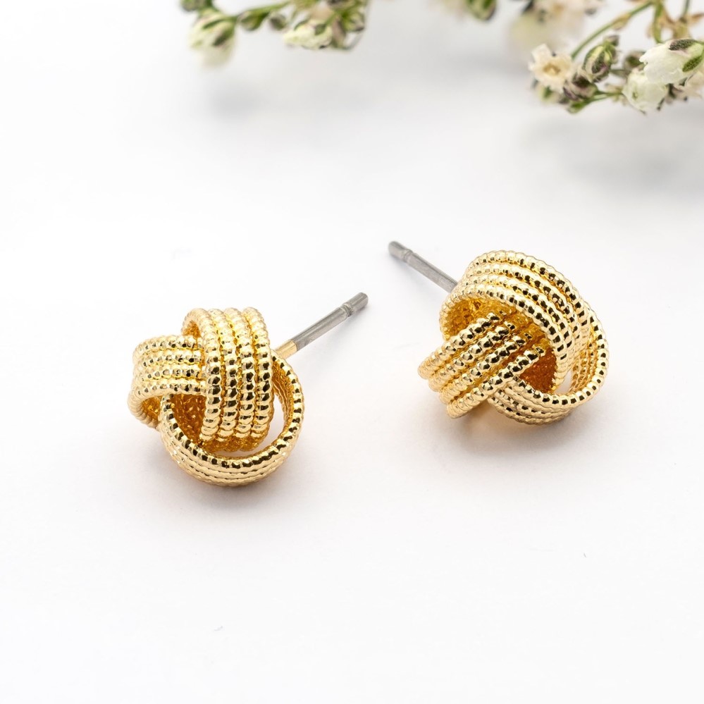 gold knot earrings