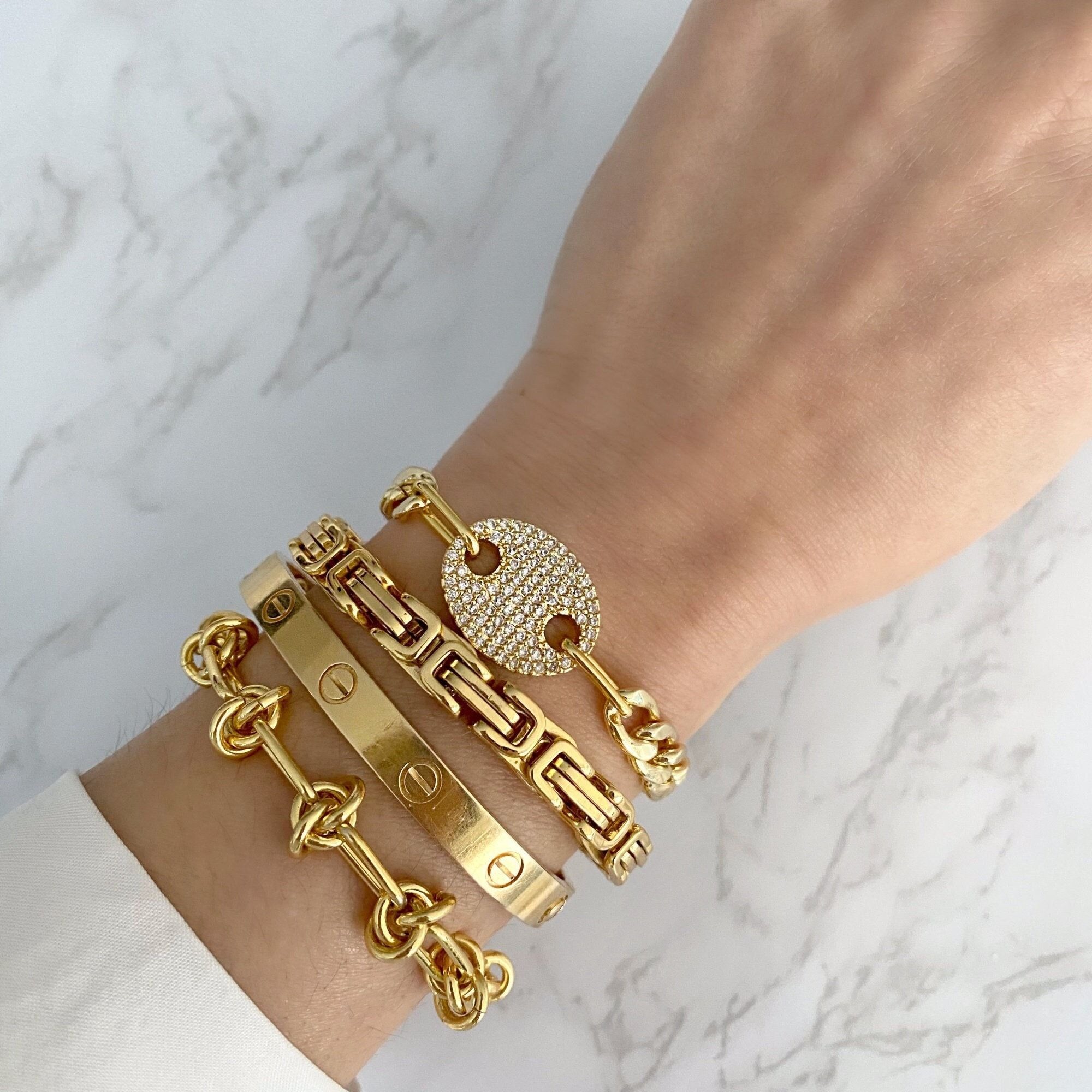 gold stacking bracelets