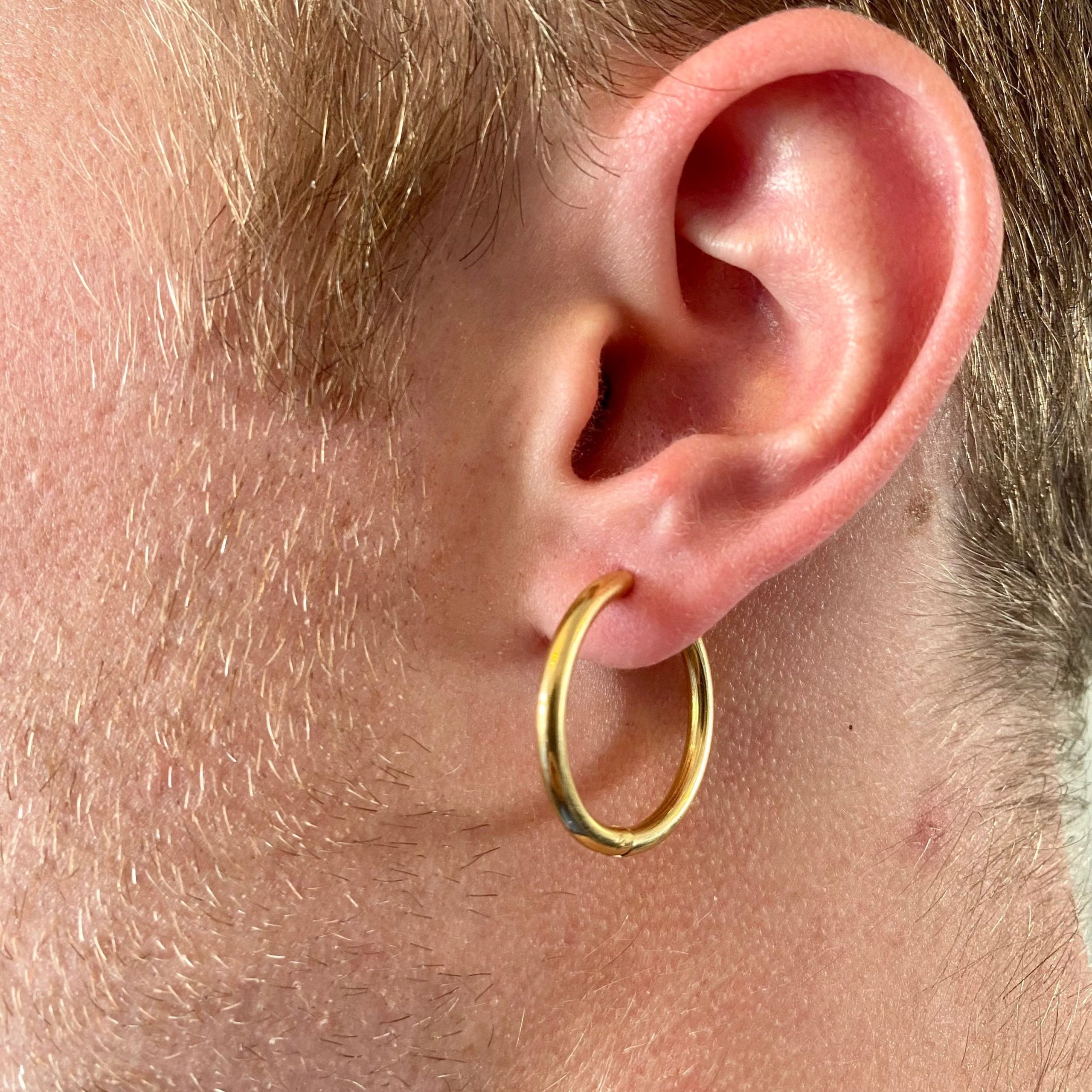 gold hoop earrings for men