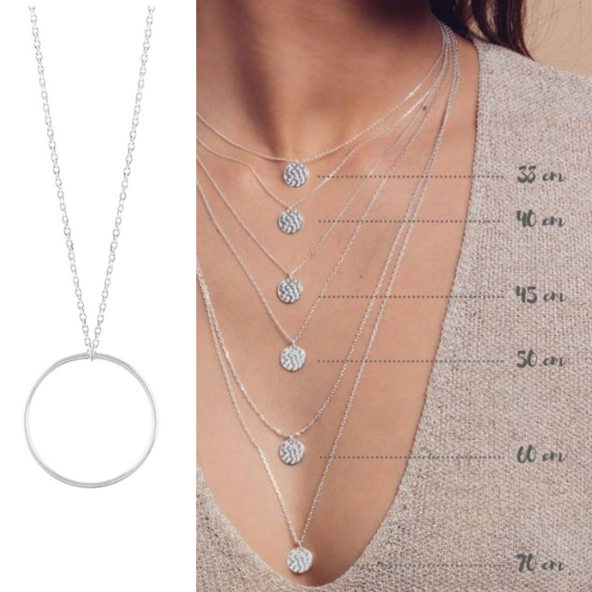 3 inch pendant on neck