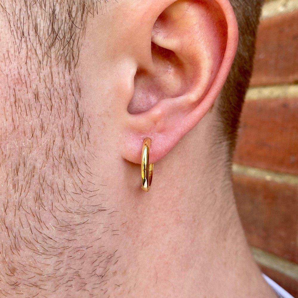gold hoop earrings for men