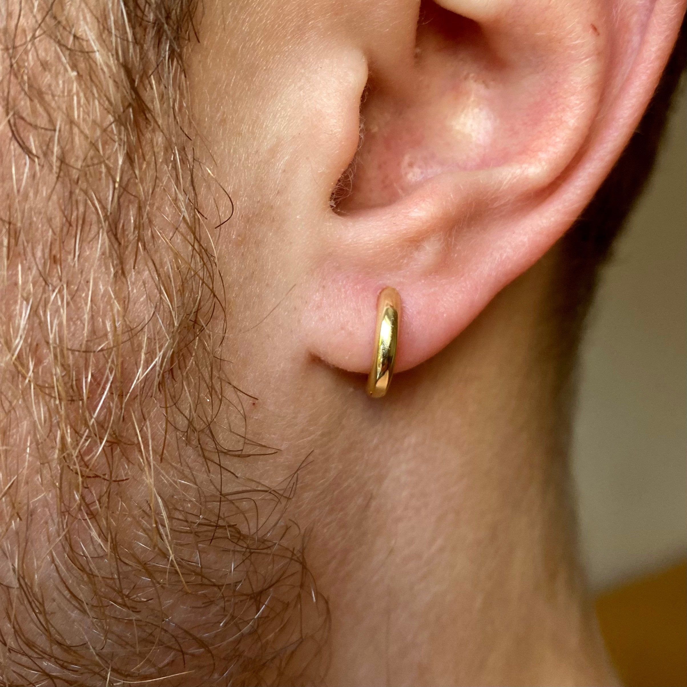 gold hoop earrings for men