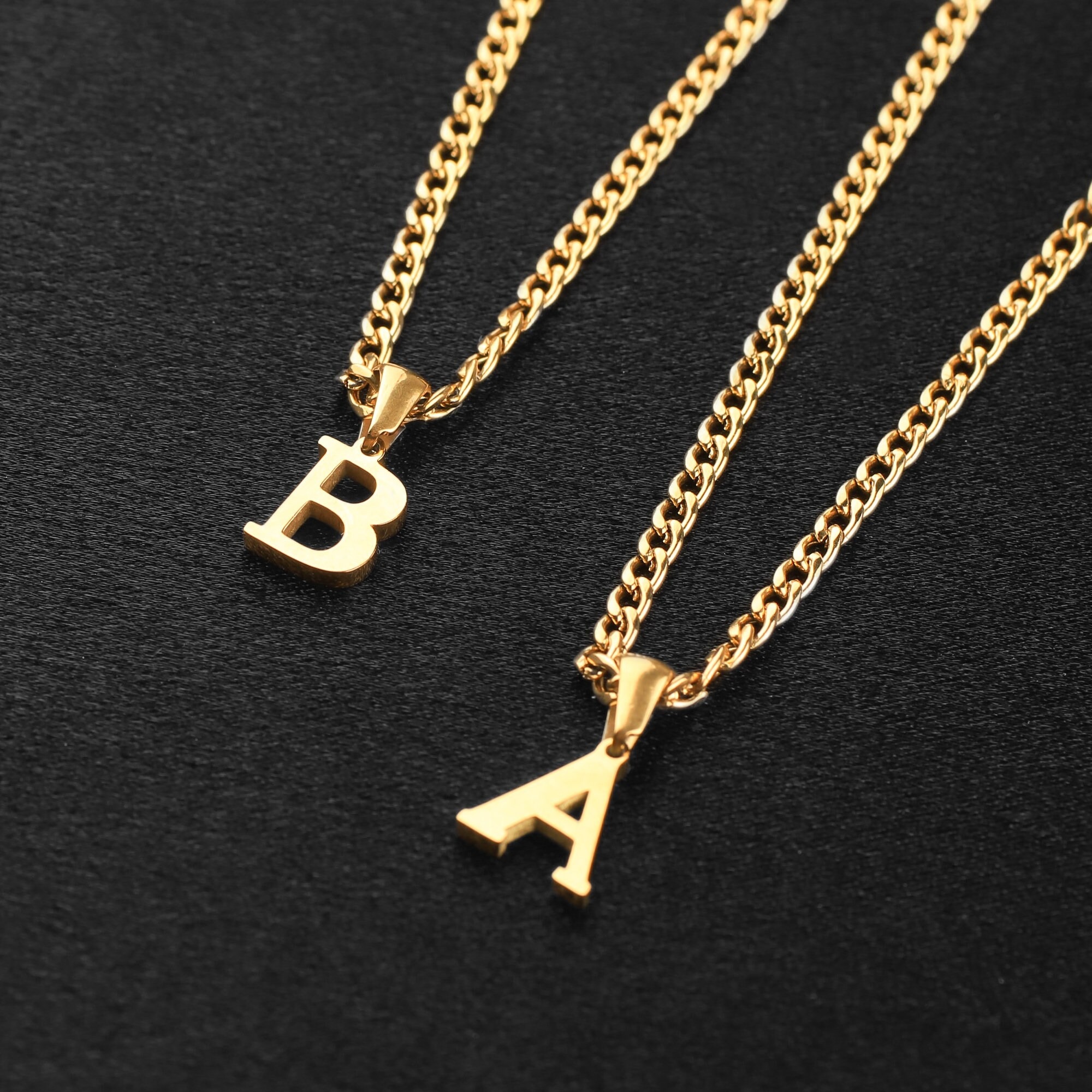 gold initial pendant