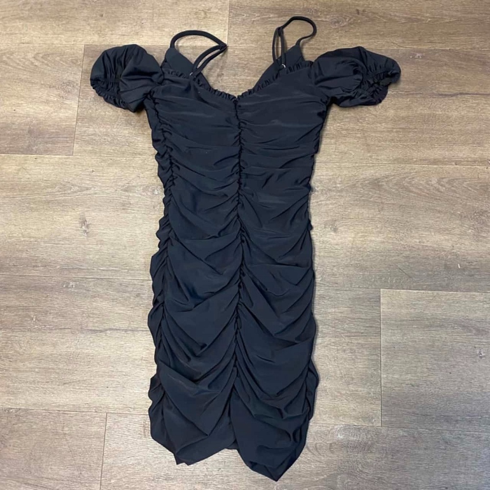 black mini dress
